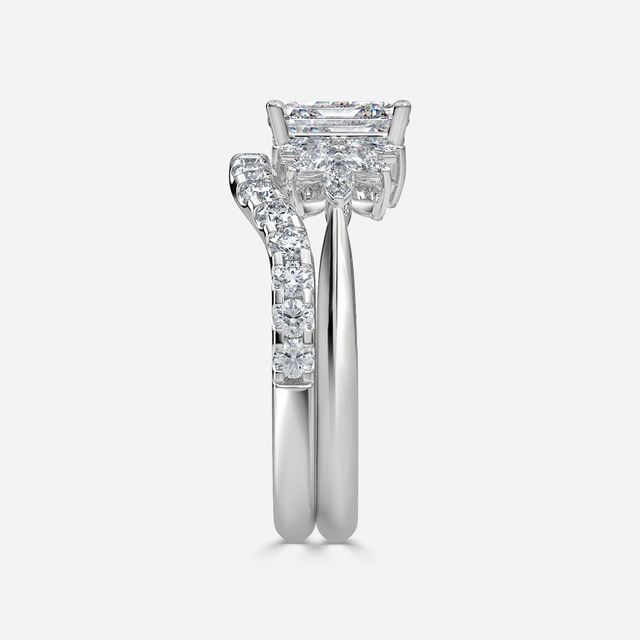 Anastasia Platinum Pavé Band Bridal Set Engagement Ring