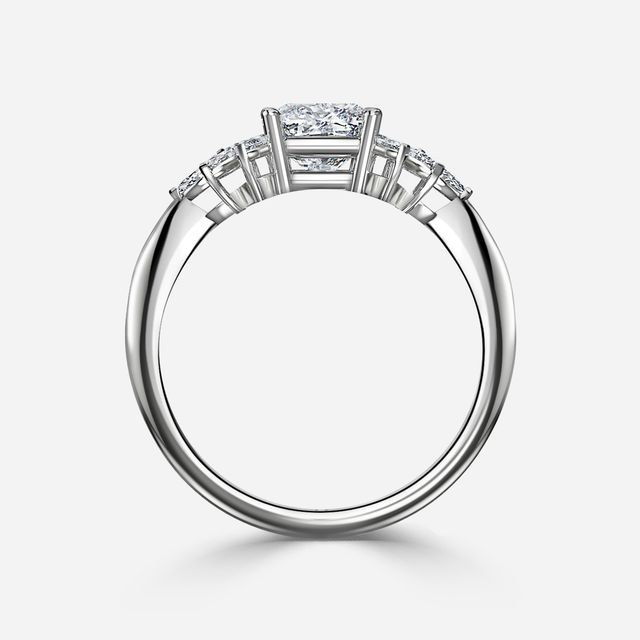 Anastasia Platinum Pavé Band Bridal Set Engagement Ring