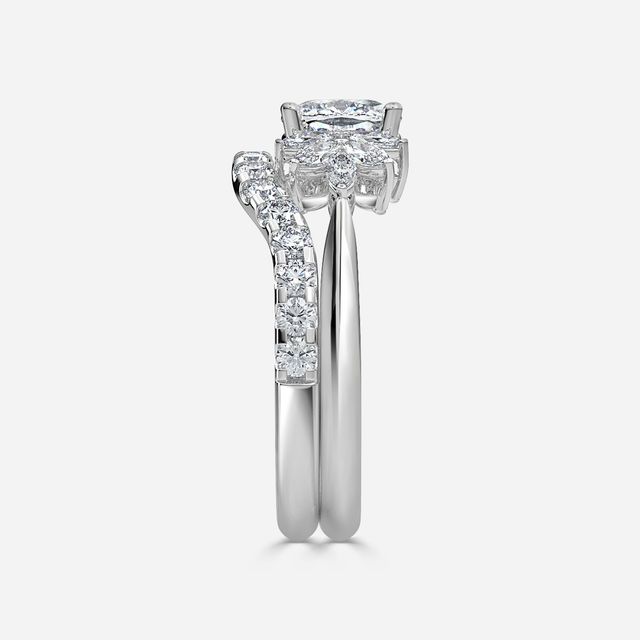 Anastasia Platinum Pavé Band Bridal Set Engagement Ring