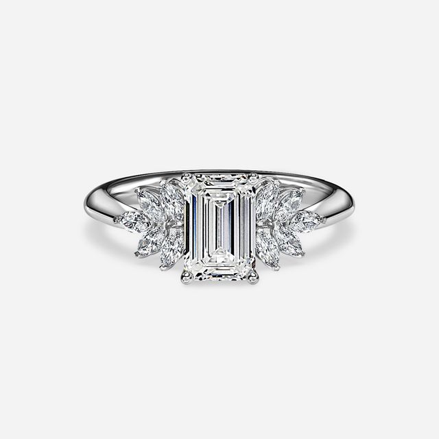 Anastasia Platinum Pavé Band Bridal Set Engagement Ring