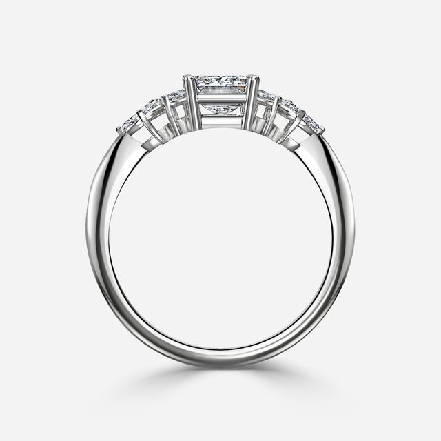Anastasia Platinum Pavé Band Bridal Set Engagement Ring