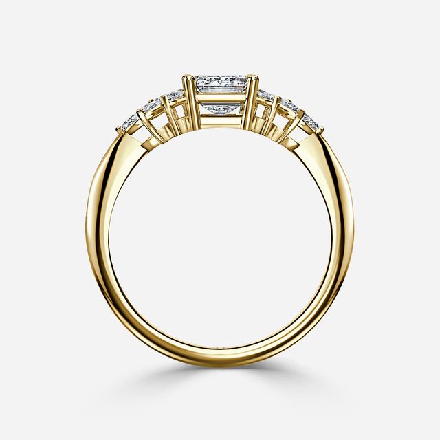 Anastasia Yellow Gold Pavé Band Bridal Set Engagement Ring