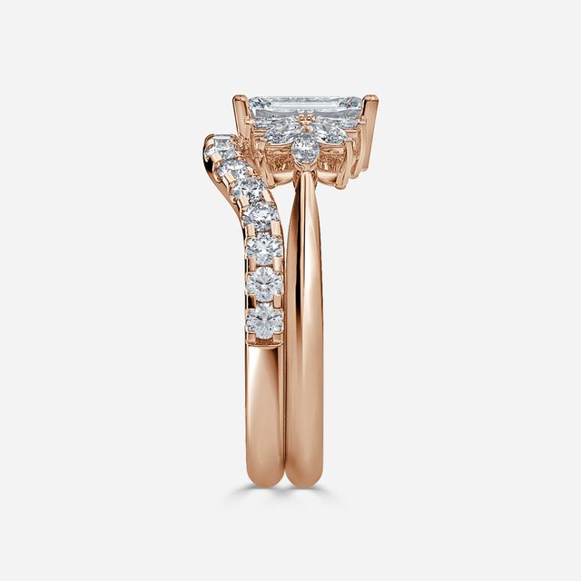 Anastasia Rose Gold Pavé Band Bridal Set Engagement Ring