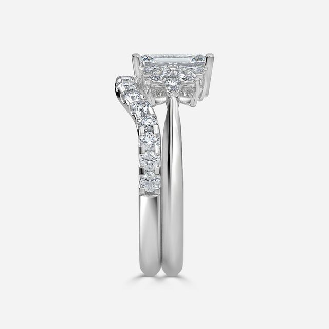 Anastasia Platinum Pavé Band Bridal Set Engagement Ring
