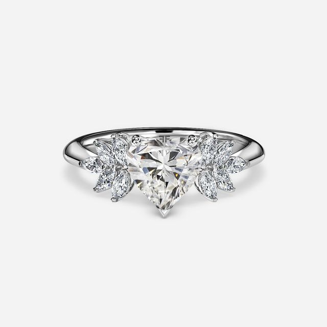 Anastasia White Gold Pavé Band Bridal Set Engagement Ring