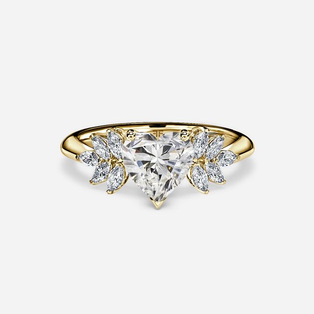 Anastasia Yellow Gold Pavé Band Bridal Set Engagement Ring