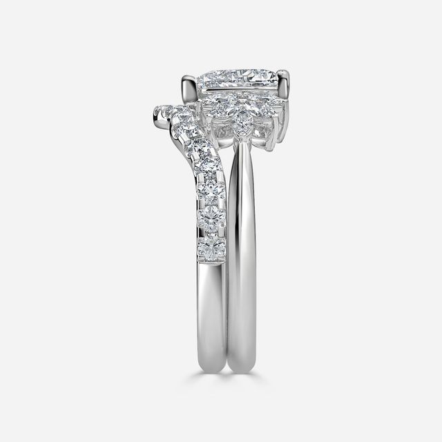 Anastasia White Gold Pavé Band Bridal Set Engagement Ring