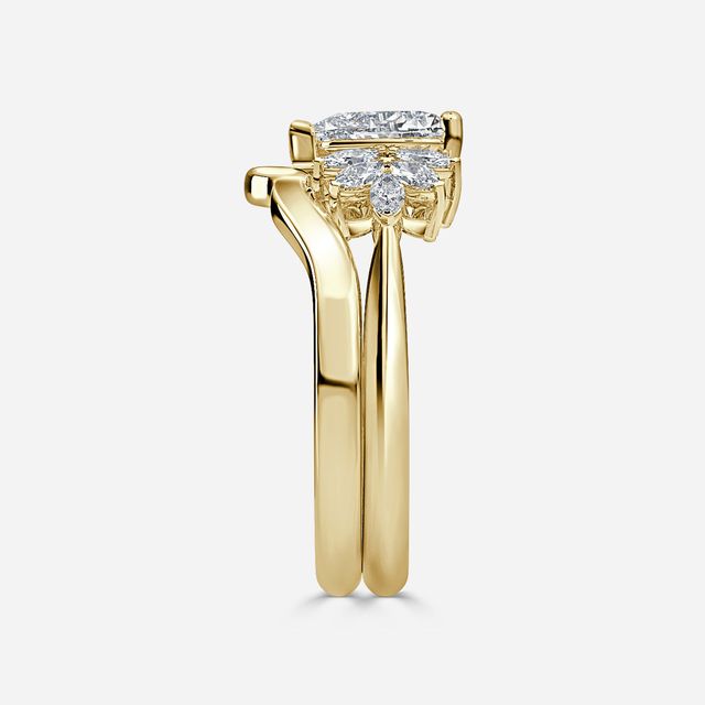 Anastasia Yellow Gold Pavé Band Bridal Set Engagement Ring