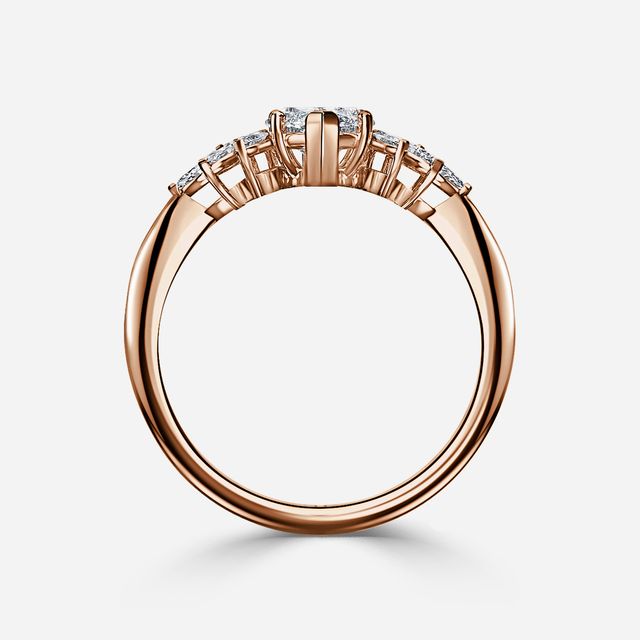 Anastasia Rose Gold Pavé Band Bridal Set Engagement Ring