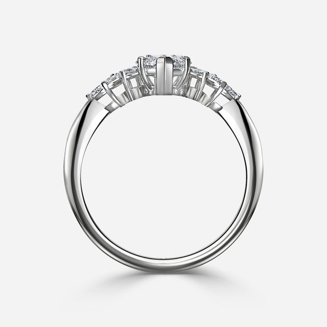 Anastasia White Gold Pavé Band Bridal Set Engagement Ring