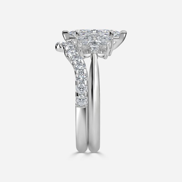 Anastasia White Gold Pavé Band Bridal Set Engagement Ring