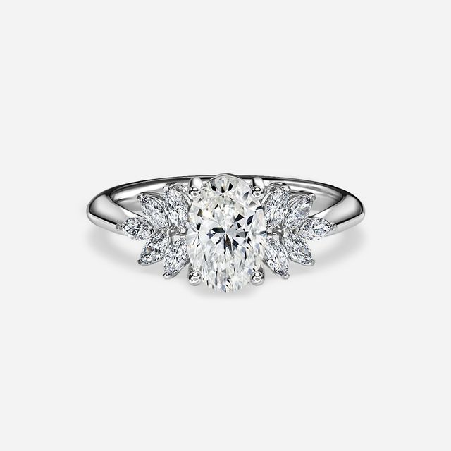 Anastasia Platinum Pavé Band Bridal Set Engagement Ring