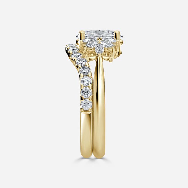 Anastasia Yellow Gold Pavé Band Bridal Set Engagement Ring
