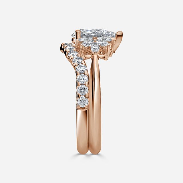 Anastasia Rose Gold Pavé Band Bridal Set Engagement Ring