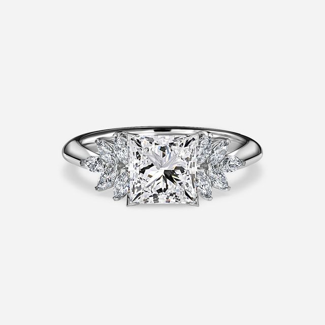 Anastasia White Gold Pavé Band Bridal Set Engagement Ring