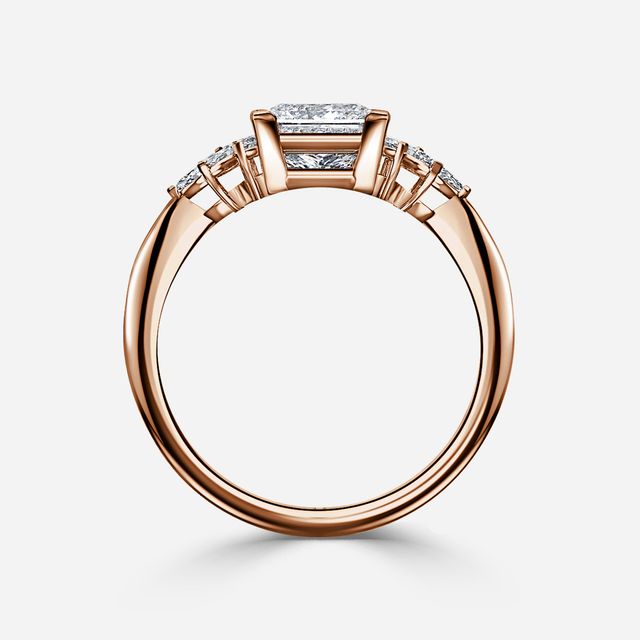 Anastasia Rose Gold Pavé Band Bridal Set Engagement Ring