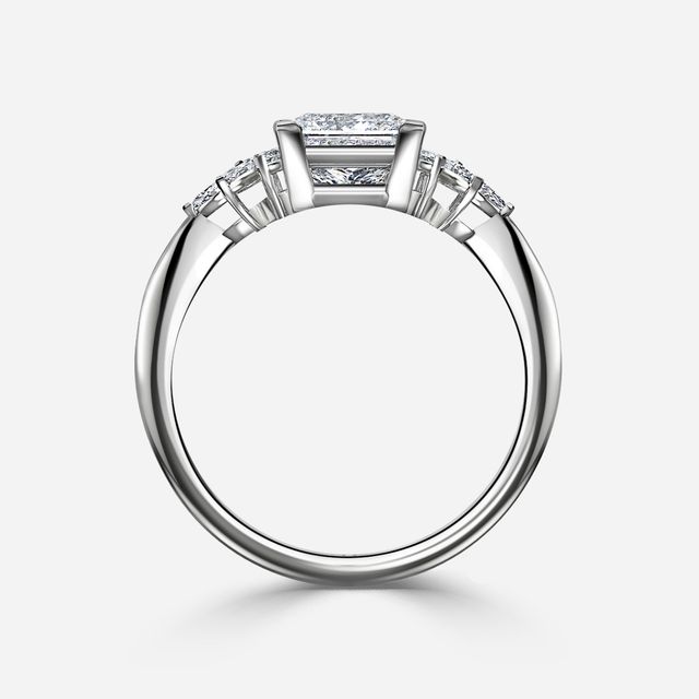 Anastasia White Gold Pavé Band Bridal Set Engagement Ring