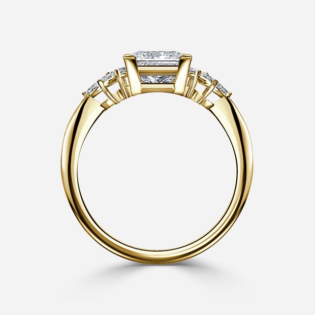Anastasia Yellow Gold Pavé Band Bridal Set Engagement Ring