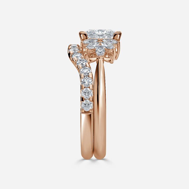 Anastasia Rose Gold Pavé Band Bridal Set Engagement Ring