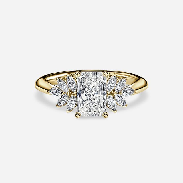 Anastasia Yellow Gold Pavé Band Bridal Set Engagement Ring
