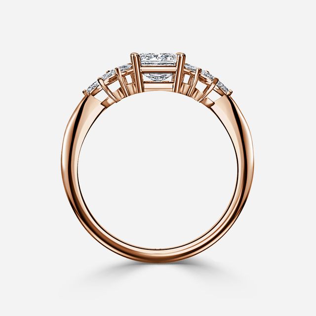 Anastasia Rose Gold Pavé Band Bridal Set Engagement Ring