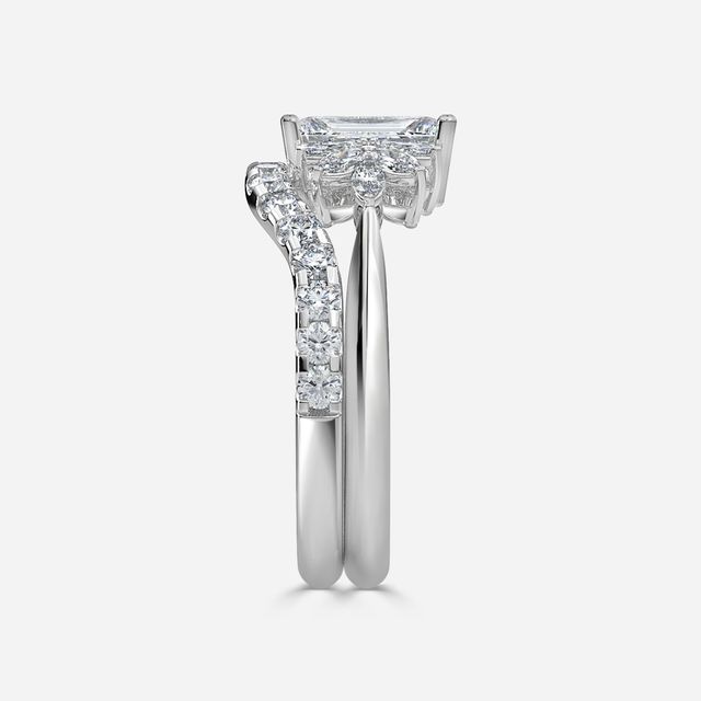 Anastasia Platinum Pavé Band Bridal Set Engagement Ring
