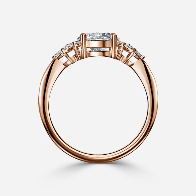 Anastasia Rose Gold Pavé Band Bridal Set Engagement Ring