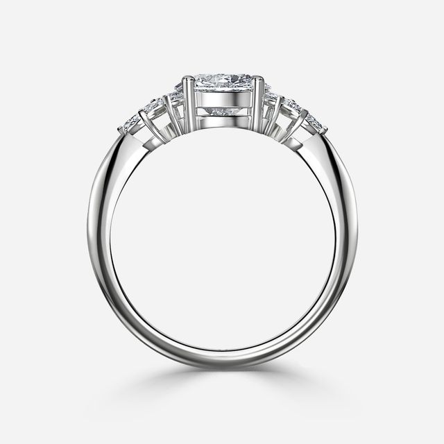 Anastasia White Gold Pavé Band Bridal Set Engagement Ring