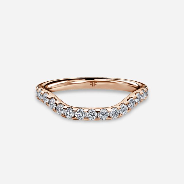 Anastasia Rose Gold Pavé Band Bridal Set Engagement Ring
