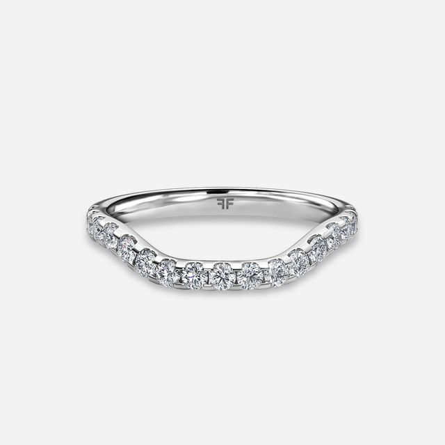 Anastasia White Gold Pavé Band Bridal Set Engagement Ring