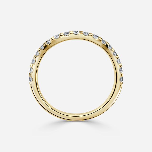 Anastasia Yellow Gold Pavé Band Bridal Set Engagement Ring