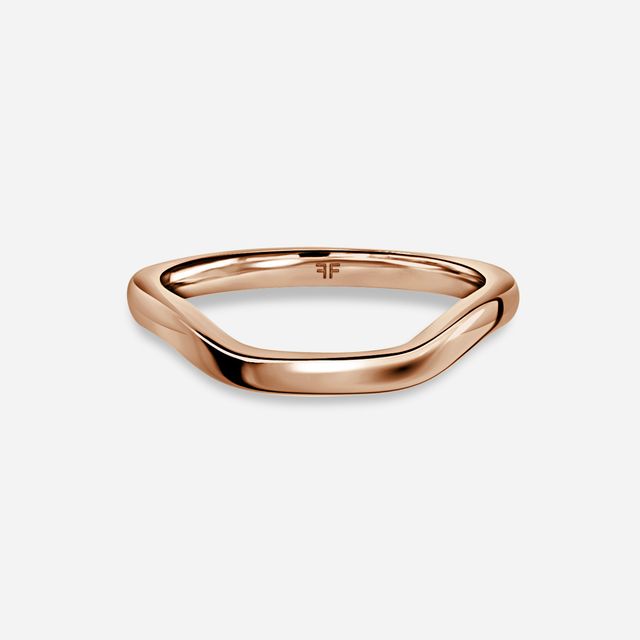 Anastasia Rose Gold Plain Band Bridal Set Engagement Ring