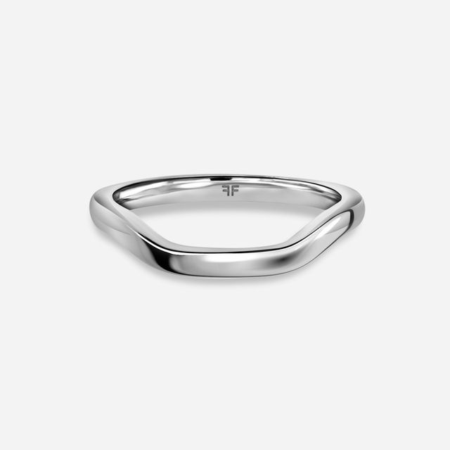 Anastasia White Gold Plain Band Bridal Set Engagement Ring