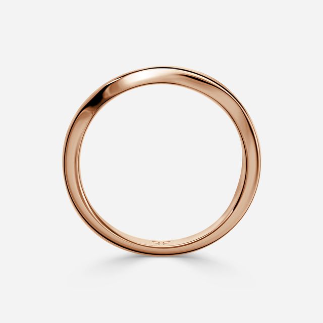 Anastasia Rose Gold Plain Band Bridal Set Engagement Ring
