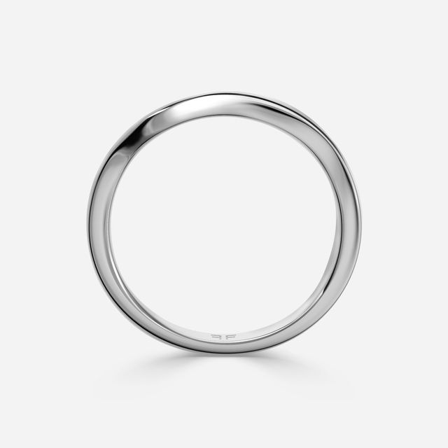 Anastasia White Gold Plain Band Bridal Set Engagement Ring