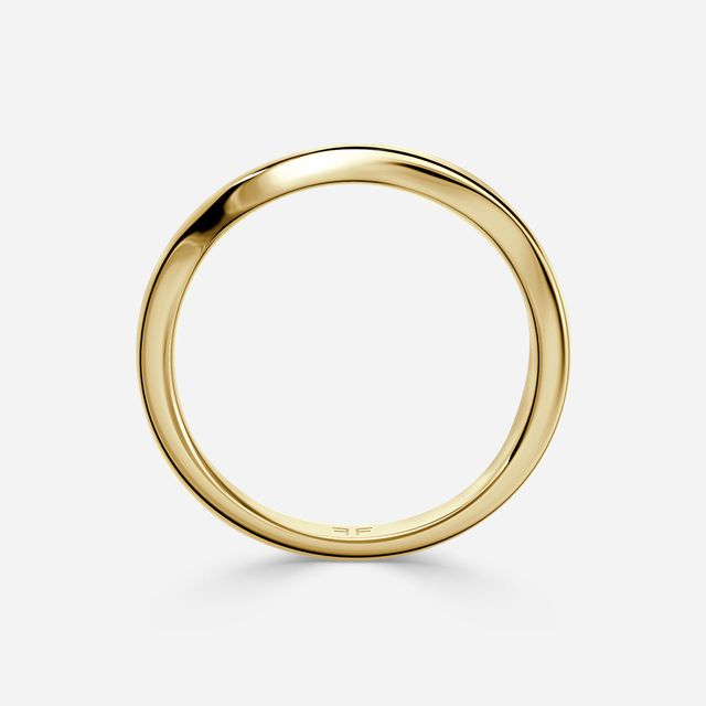 Anastasia Yellow Gold Plain Band Bridal Set Engagement Ring