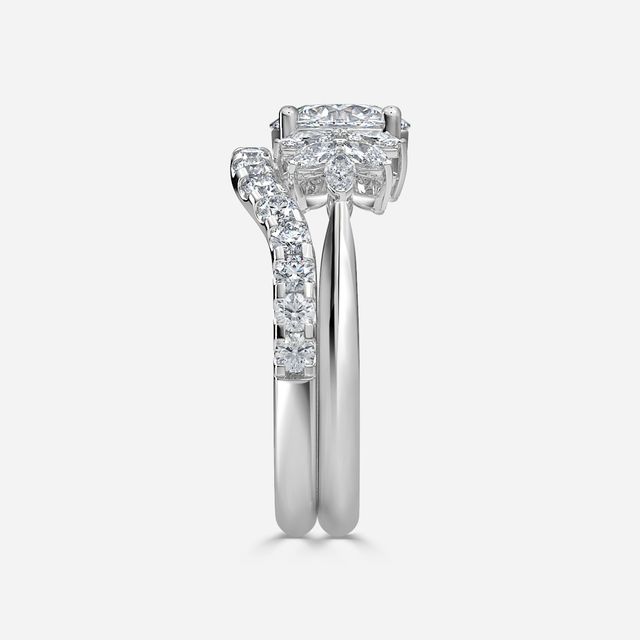 Anastasia White Gold Pavé Band Bridal Set Engagement Ring