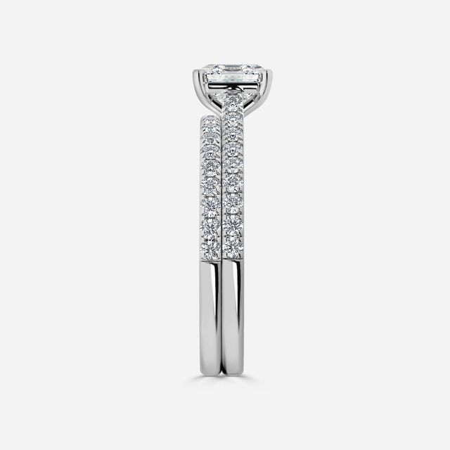 Avery Platinum Pave Band Bridal Set Engagement Ring