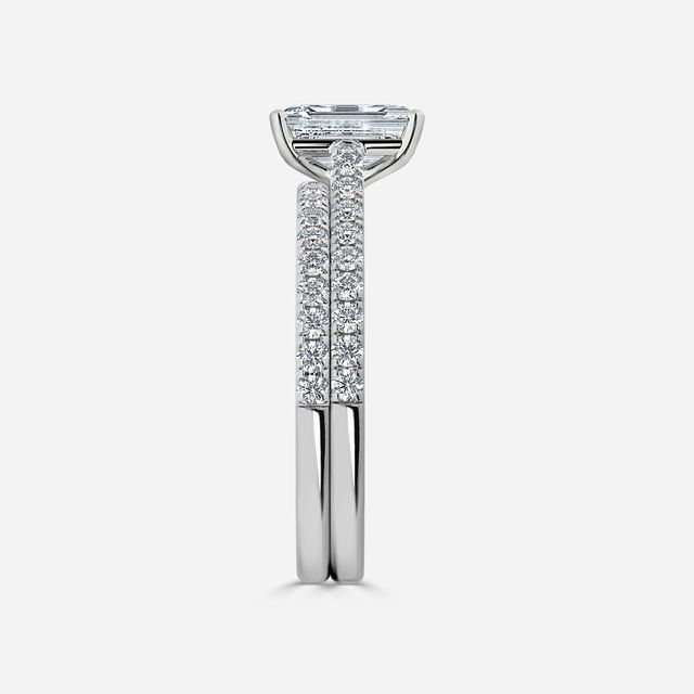 Avery Platinum Pave Band Bridal Set Engagement Ring