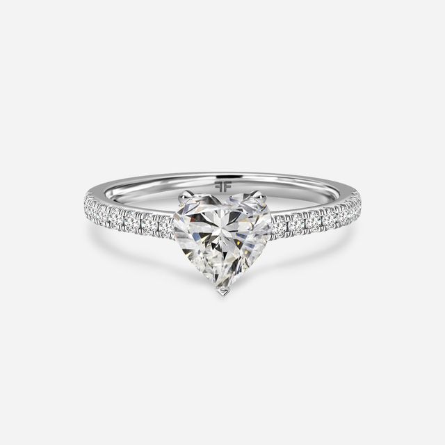 Avery White Gold Plain Band Bridal Set Engagement Ring
