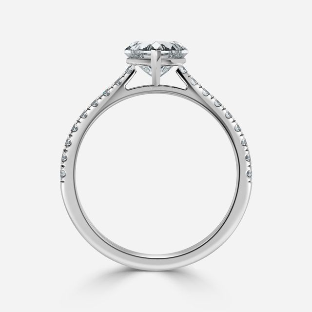 Avery White Gold Plain Band Bridal Set Engagement Ring