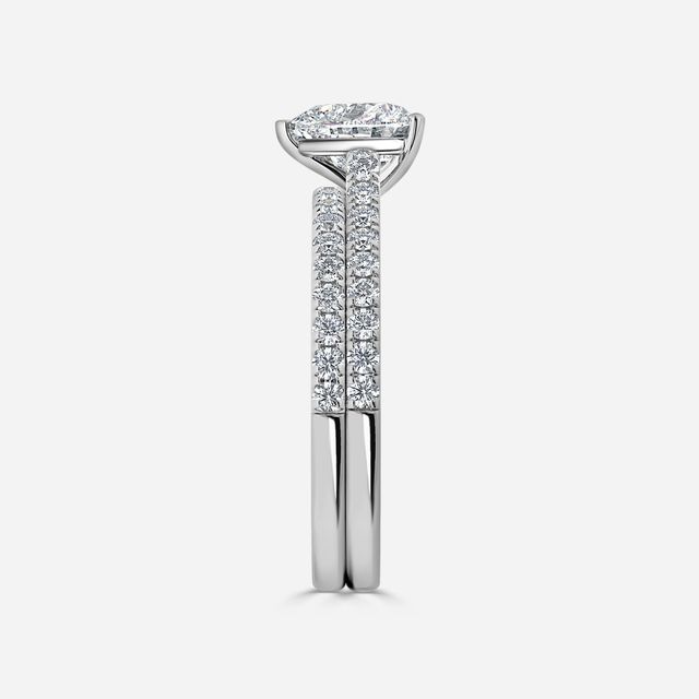Avery White Gold Pave Band Bridal Set Engagement Ring
