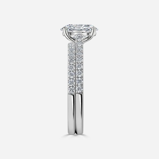 Avery Platinum Pave Band Bridal Set Engagement Ring