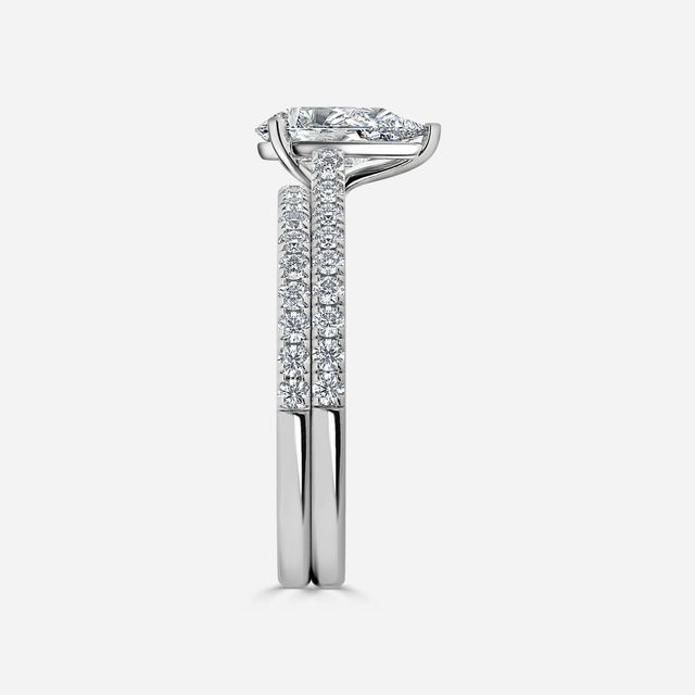 Avery Platinum Pave Band Bridal Set Engagement Ring