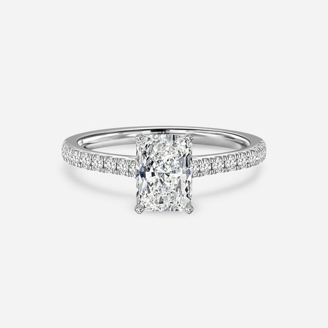 Avery Platinum Plain Band Bridal Set Engagement Ring