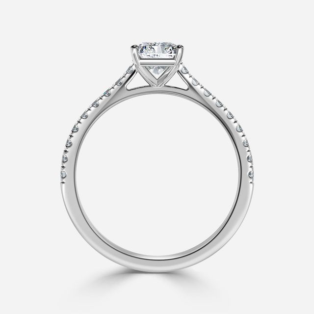 Avery Platinum Plain Band Bridal Set Engagement Ring
