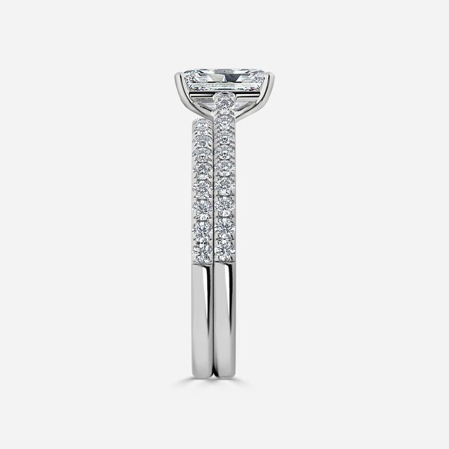 Avery Platinum Pave Band Bridal Set Engagement Ring