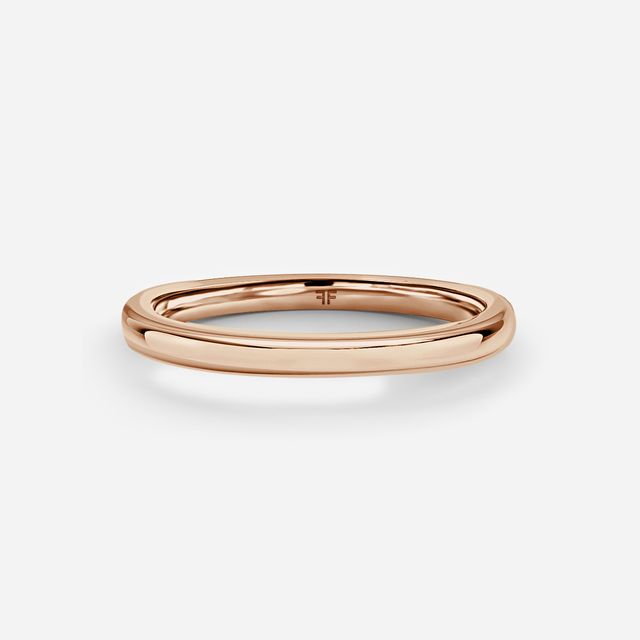 Sadie Two Tone Rose Gold Plain Band Bridal Set Engagement Ring