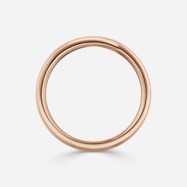 Sadie Two Tone Rose Gold Plain Band Bridal Set Engagement Ring