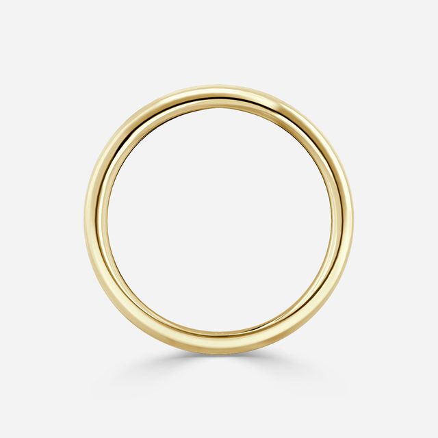 Sadie Petite Yellow Gold Plain Band Bridal Set Engagement Ring